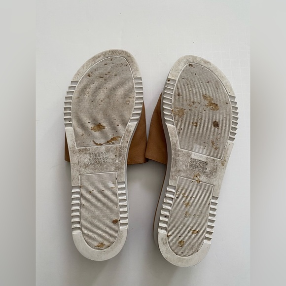 Eileen Fisher women's thong leather platform wedge sandal tan size 6 - Picture 11 of 12